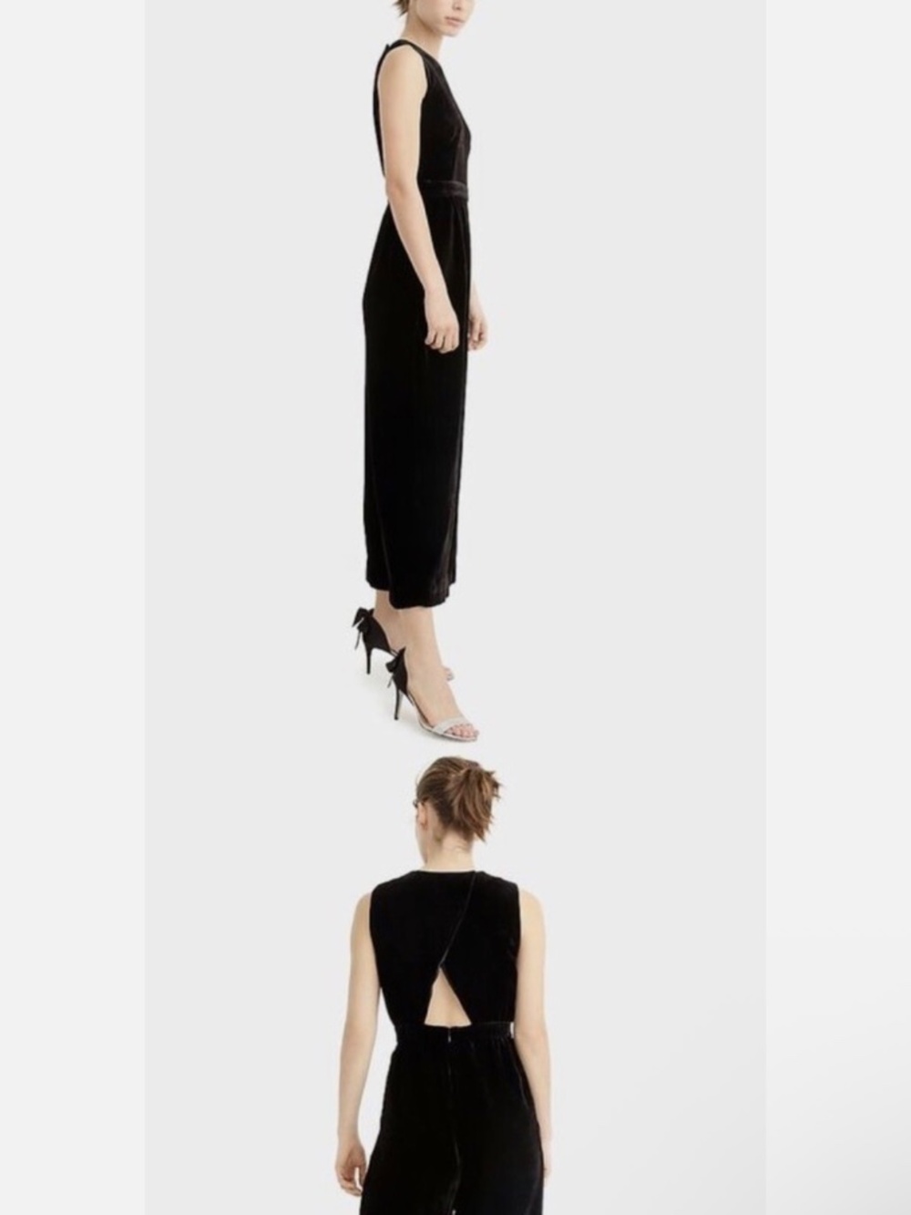 J.Crew Wrap Back Cropped Velvet Jumpsuit - Picture 6 of 6